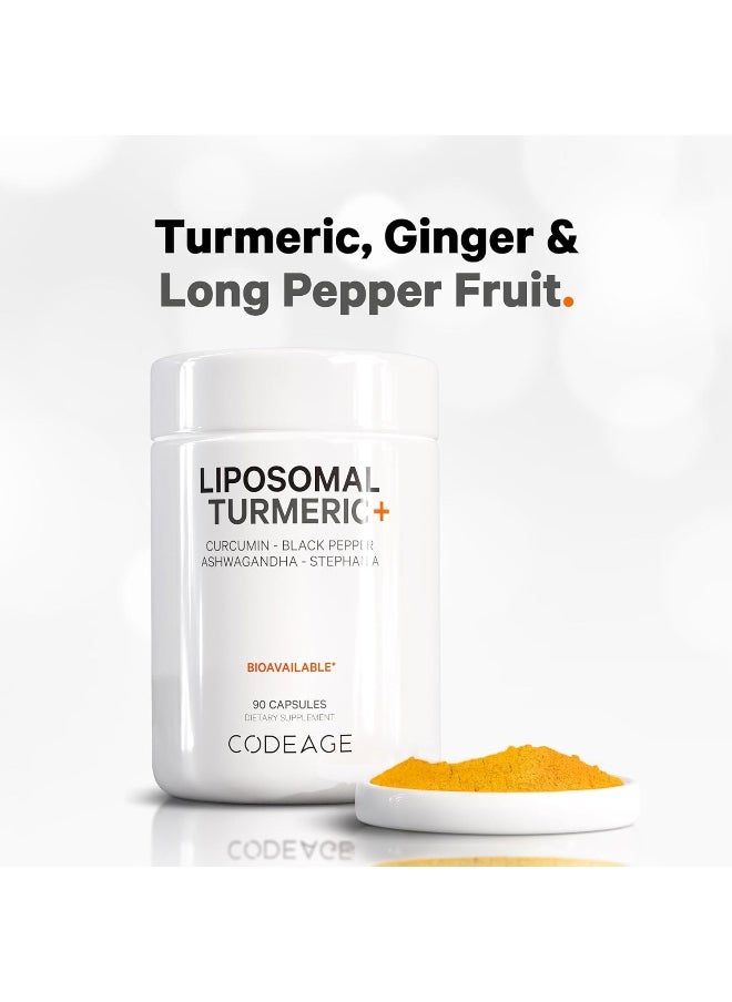 Fermented Turmeric Supplement, Extra Strength Curcumin Infused with Organic Essential Oil and Digestive Bitters, Joint and Heart Health, 90 Capsules