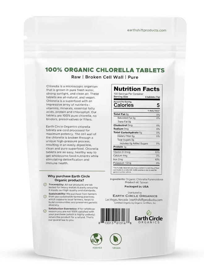 Earth Circle Organics Chlorella Tablets, Og1
