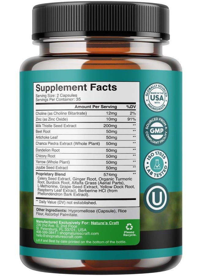 Liver Cleanse Detox & Repair Complex - Herbal Liver Support Supplement with Silymarin Milk Thistle Artichoke Extract Dandelion Root Organic Turmeric and Berberine - Milk Thistle Liver Detox Supplement