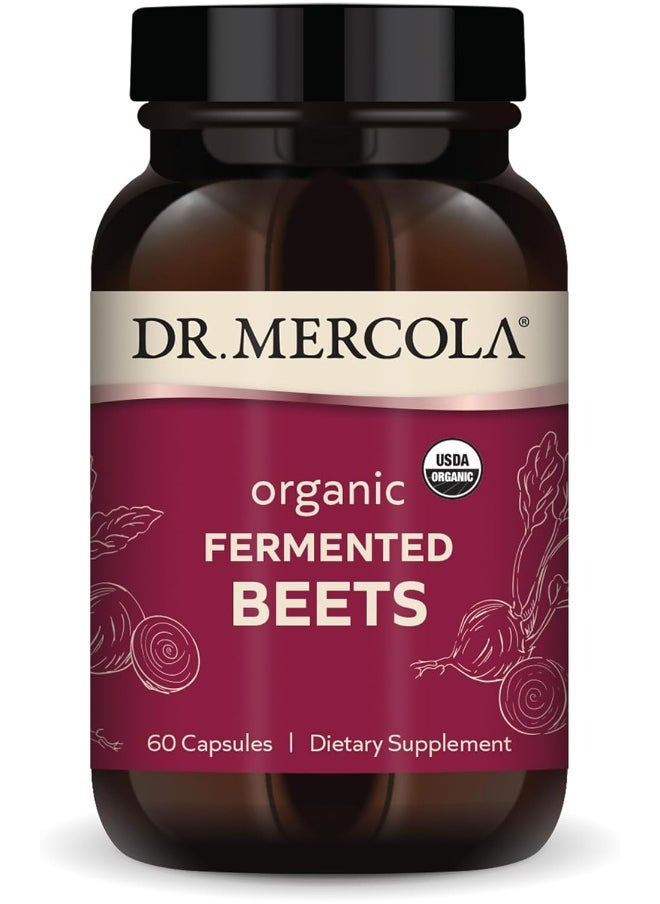 Dr. Mercola Organic Fermented Beets, 30 Servings (60 Capsules), Dietary Supplement, Essential Nutrients for Overall Health, USDA Organic, Non-GMO