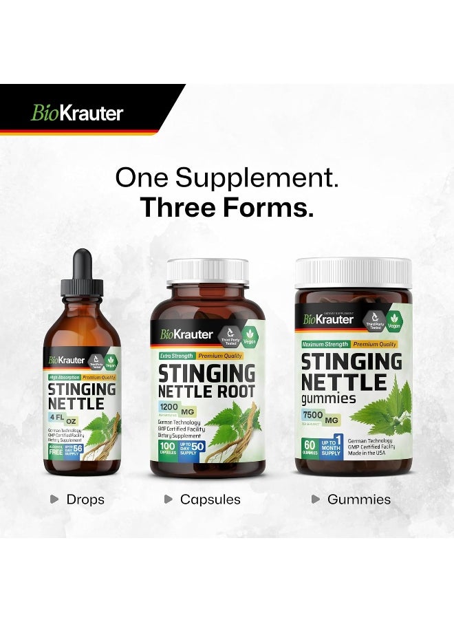 Stinging Nettle Capsules - Natural Urinary Tract & Overall Health Support - Organic Nettle Root Powder (Urtica Dioica) 1800 mg - 100 Vegan Pills - Non GMO