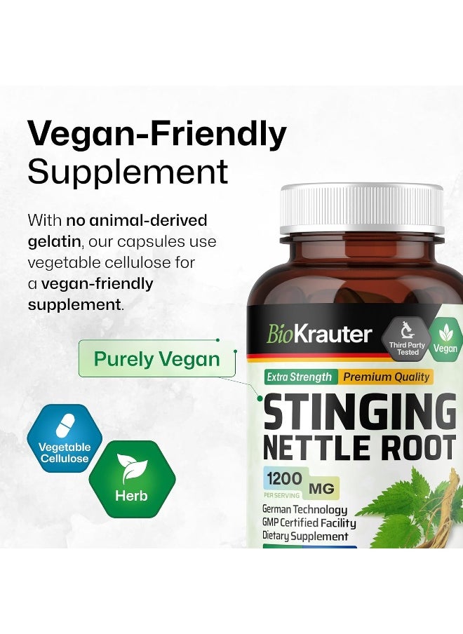 Stinging Nettle Capsules - Natural Urinary Tract & Overall Health Support - Organic Nettle Root Powder (Urtica Dioica) 1800 mg - 100 Vegan Pills - Non GMO