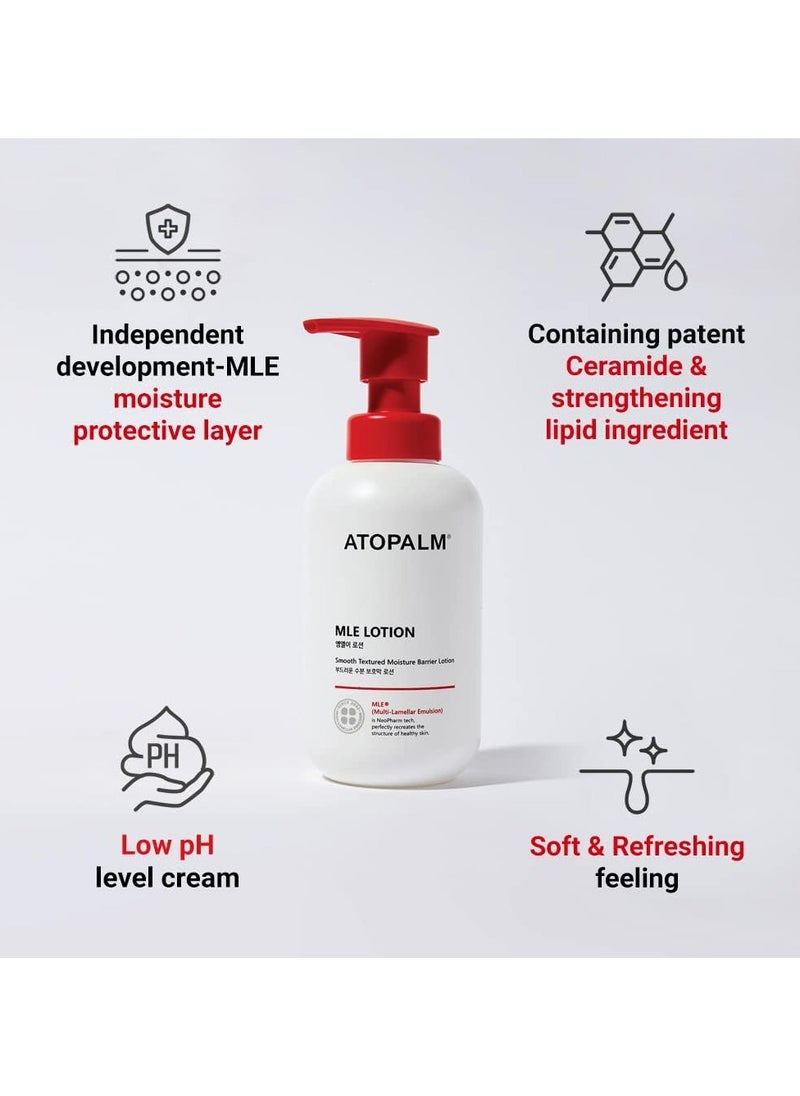 ATOPALM MLE Lotion for Sensitive Skin, 48 Hrs Long Hydration, Strengthening Skin Barrier, Eczema, Ceramide, Babies to Adults, EWG Green Grade, 6.8 Fl. Oz., 200ml