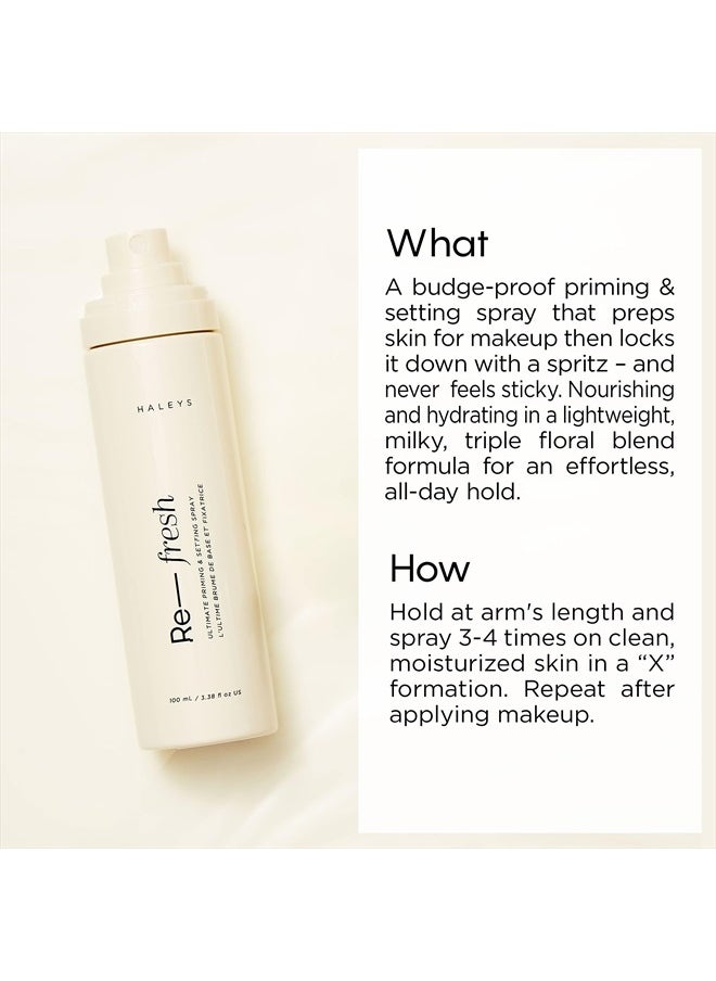 Priming & Setting Spray, Makeup Longwear, Nourishing, Soothes, Calms Skin, Lightweight, Balance Oil, Refreshes, For All Skin Types & Tones, Vegan & Cruelty Free, Fragrance-Free, Alcohol-Free