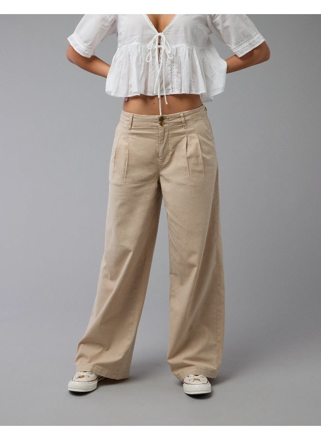 AE Stretch Linen-Blend High-Waisted Wide-Leg Trouser