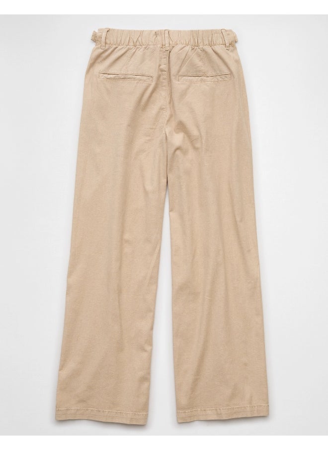 AE Stretch Linen-Blend High-Waisted Wide-Leg Trouser