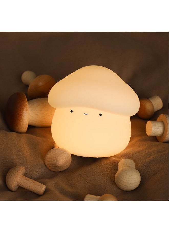 Night Light for Kids, Baby Night Light Lamp for Kids Room Girls Warm Night Light, Silicone Squishy Soft Rechargeable Cute Mushroom Night Light, Small Birthday Gift