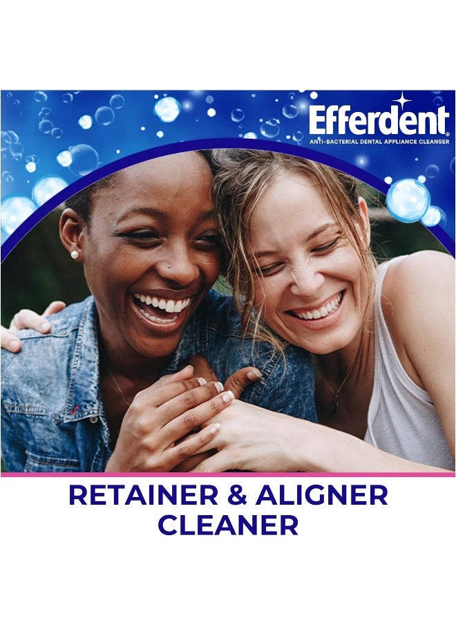 Efferdent Retainer Cleaning Tablets, Denture Cleanser Tablets for Dental Appliances, Fresh & Clean, Minty Fresh, 90 Tablets