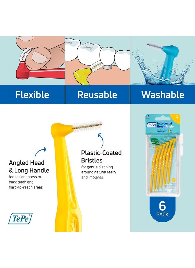 TePe Angle Interdental Brush Yellow 0.7 mm 6's