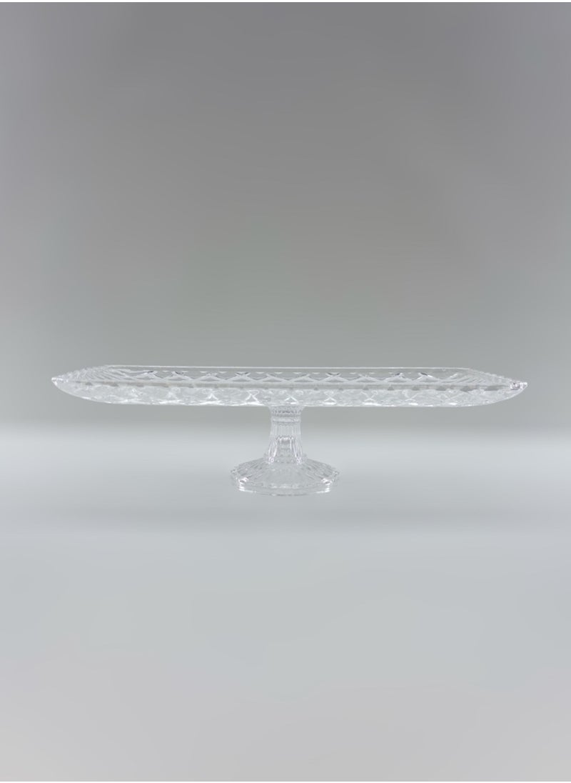 Gift Kafes Design Serving Plate With Stand Handmade Glass