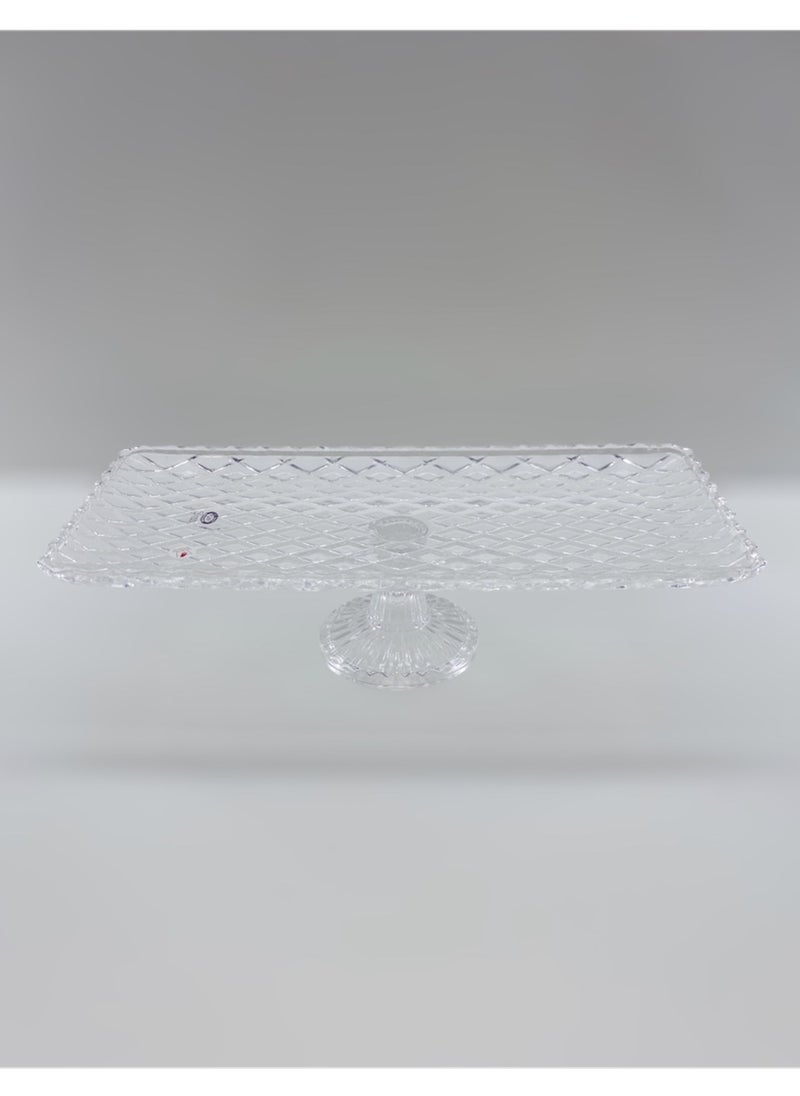 Gift Kafes Design Serving Plate With Stand Handmade Glass