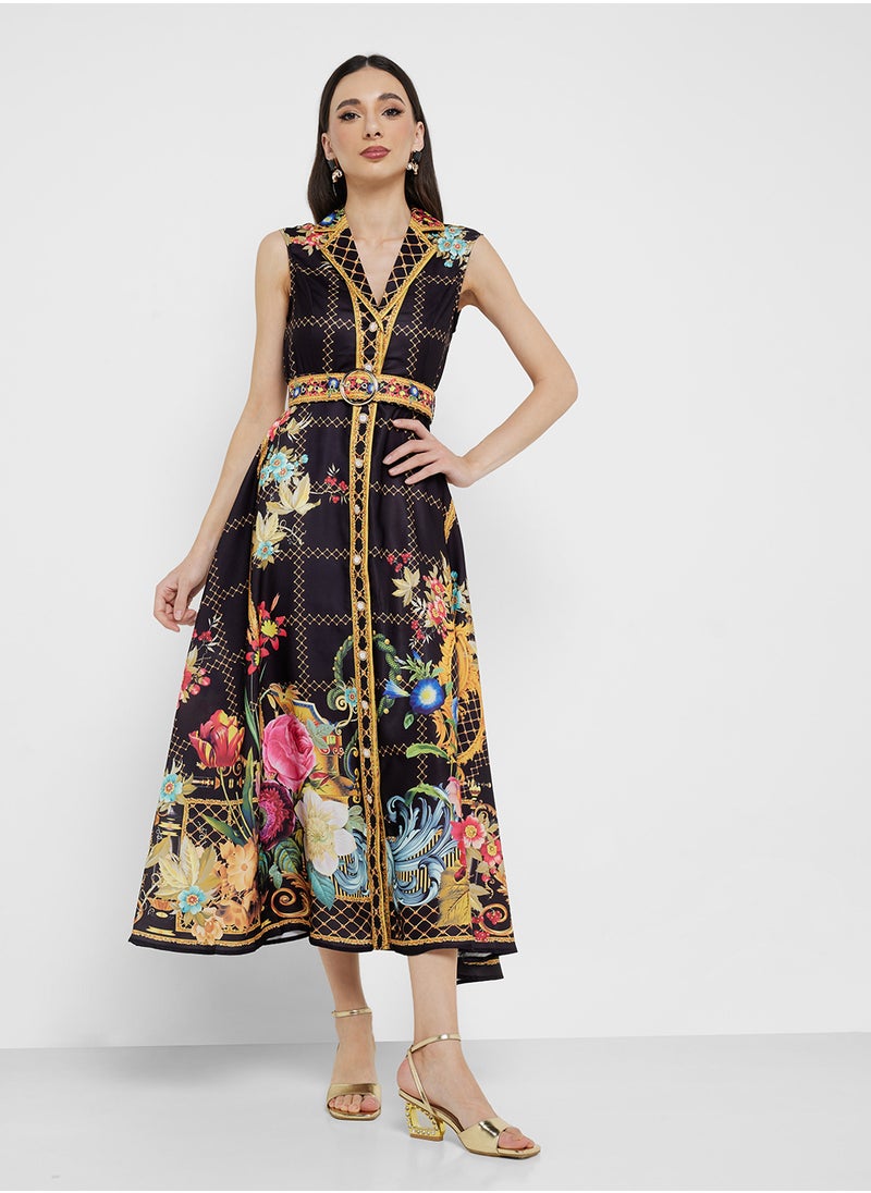 Abstract Print Dress