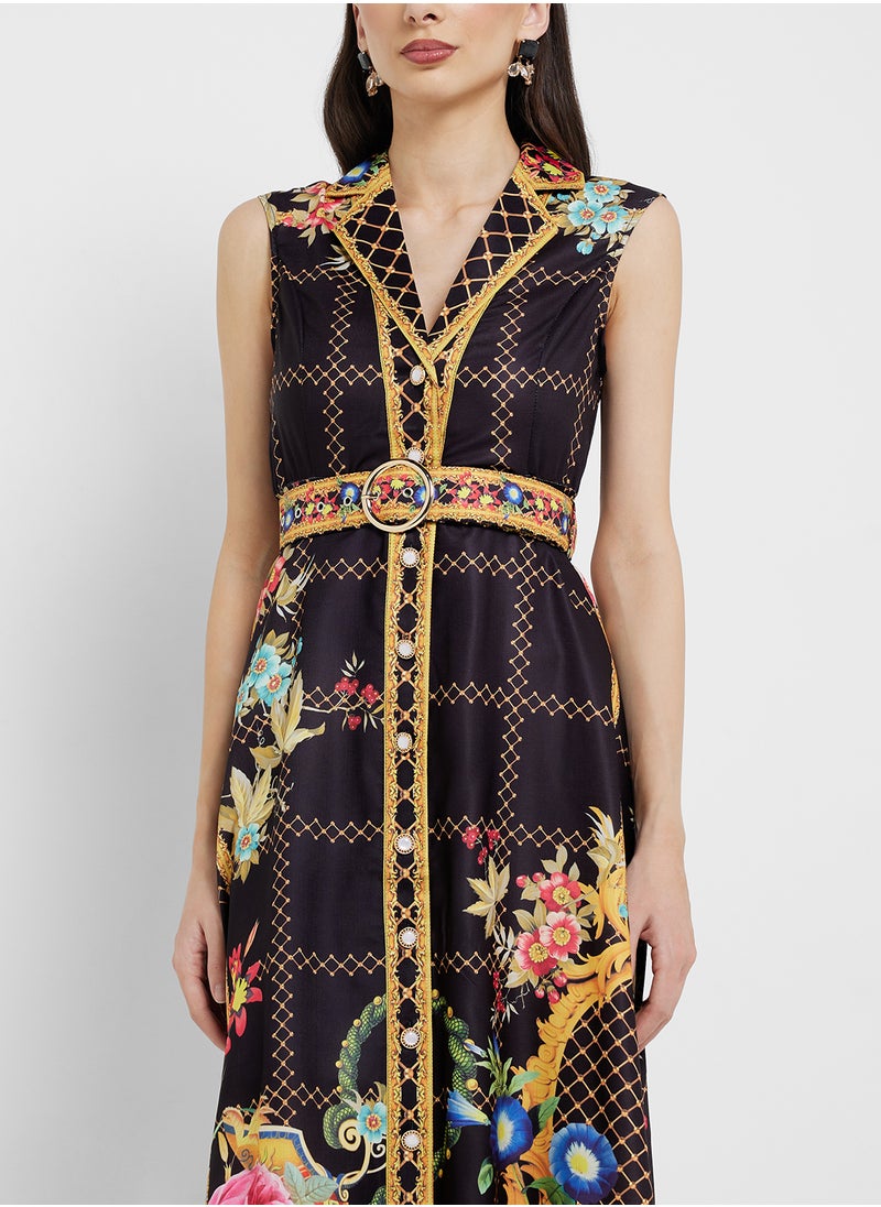 Abstract Print Dress