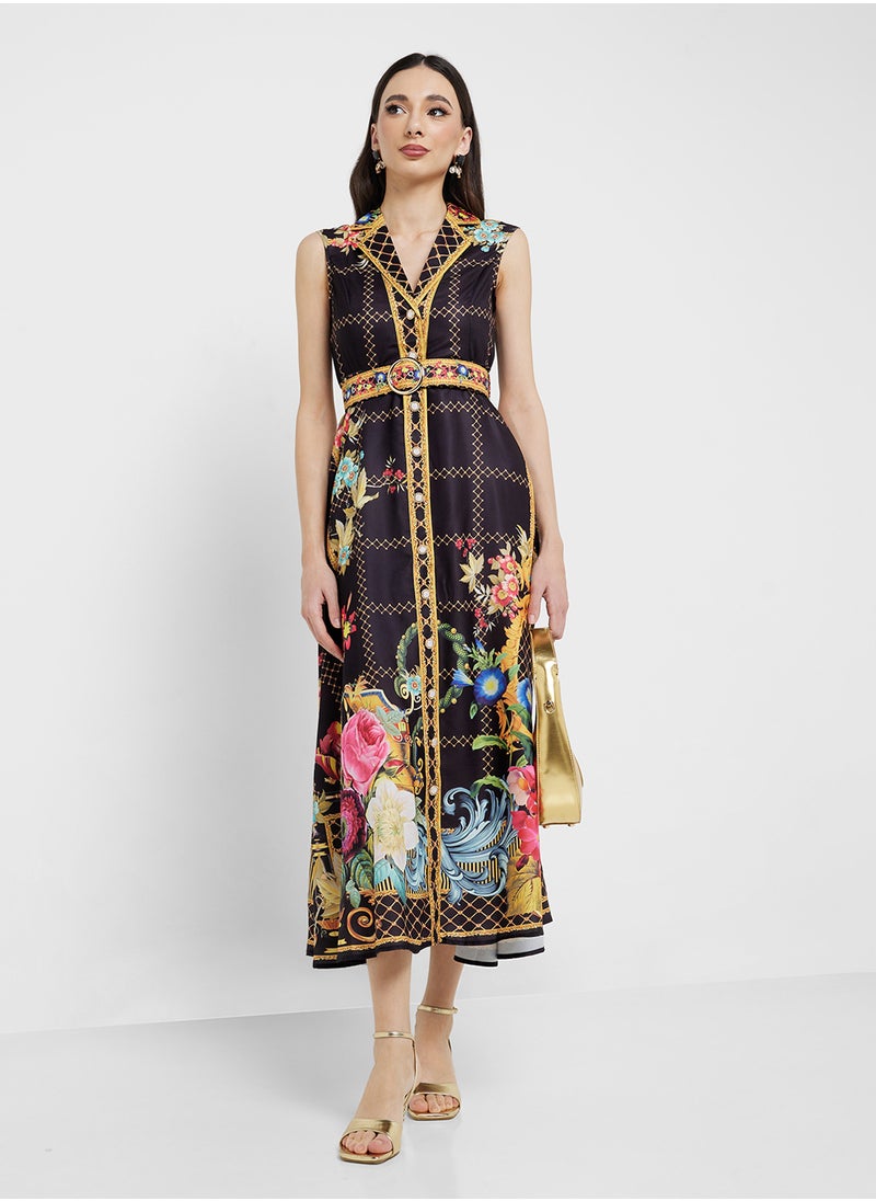 Abstract Print Dress