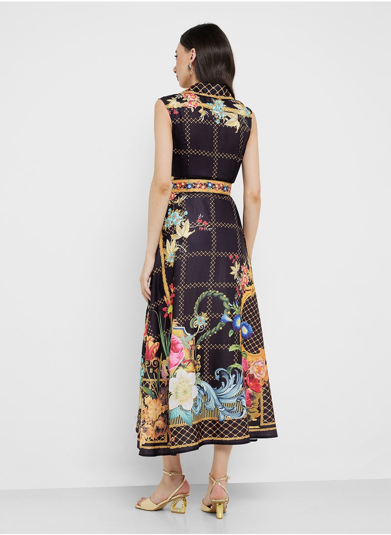 Abstract Print Dress