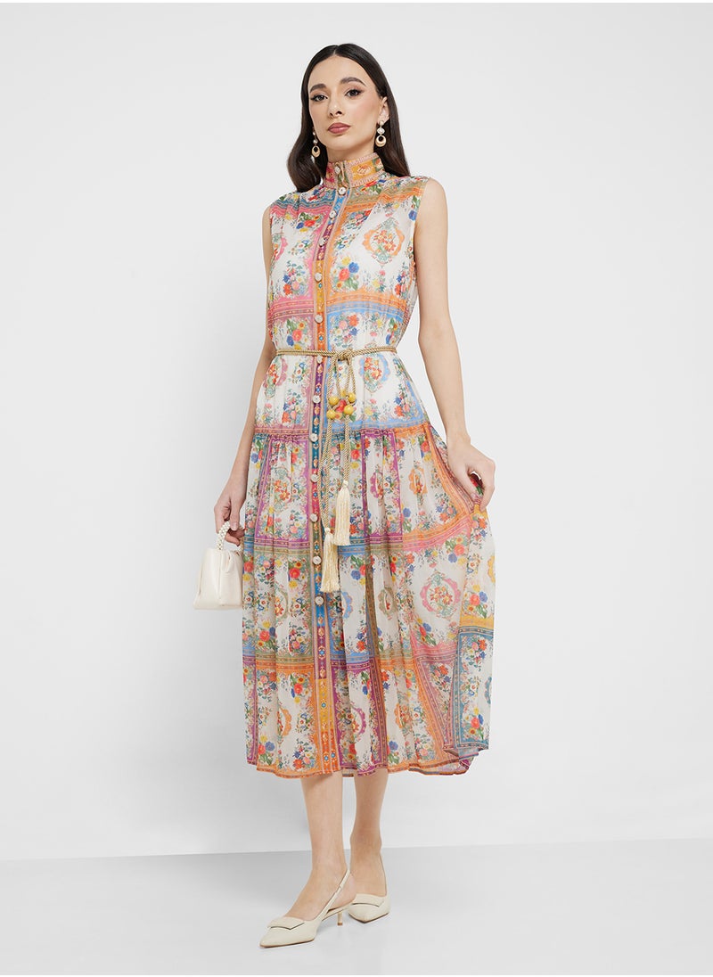 Abstract Print Dress