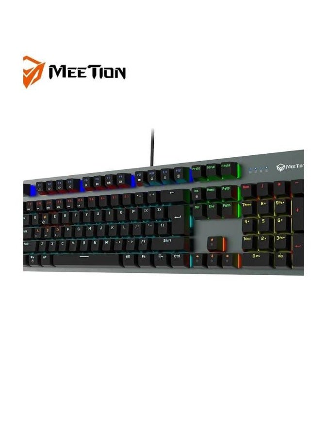 Meetion MK007 PRO Hot swap Mechanical Keyboard Pluggable Switch Full keys Anti-ghosting Colorful LED Backlight customizable autonomously Keyboard (Black)