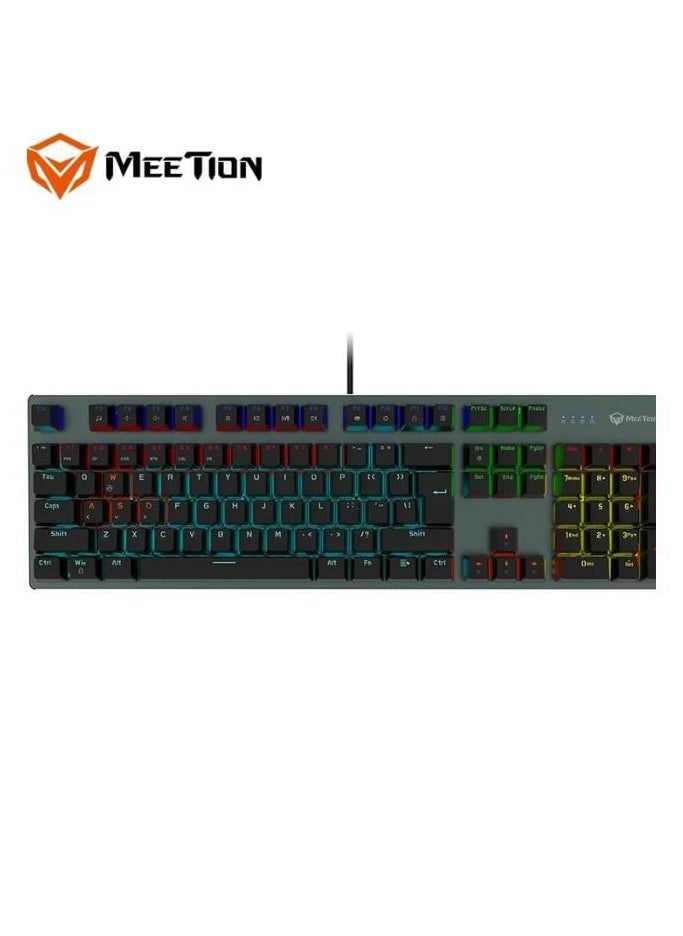 Meetion MK007 PRO Hot swap Mechanical Keyboard Pluggable Switch Full keys Anti-ghosting Colorful LED Backlight customizable autonomously Keyboard (Black)