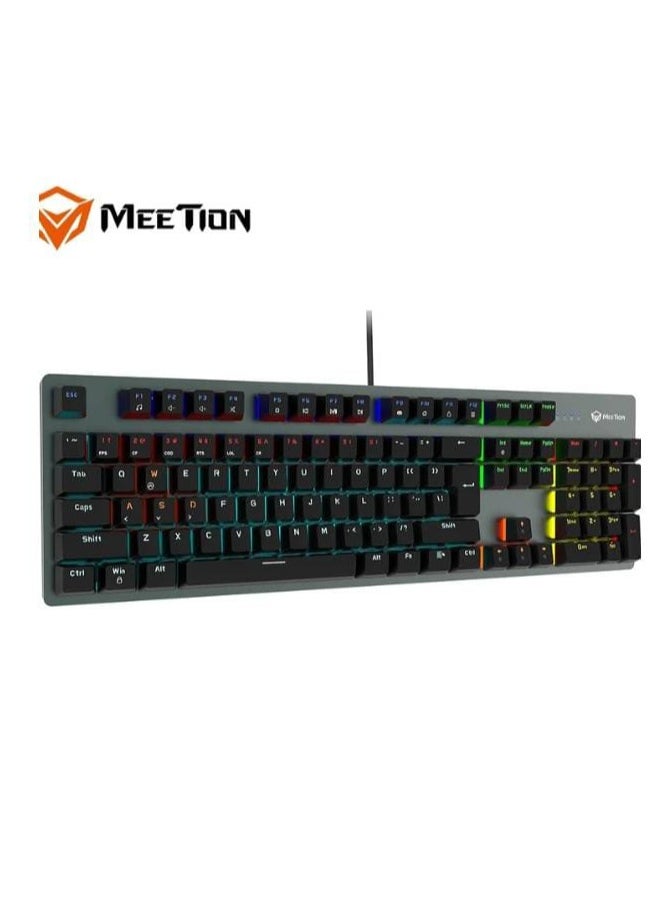 Meetion MK007 PRO Hot swap Mechanical Keyboard Pluggable Switch Full keys Anti-ghosting Colorful LED Backlight customizable autonomously Keyboard (Black)