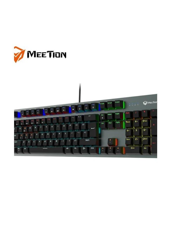 Meetion MK007 PRO Hot swap Mechanical Keyboard Pluggable Switch Full keys Anti-ghosting Colorful LED Backlight customizable autonomously Keyboard (Black)