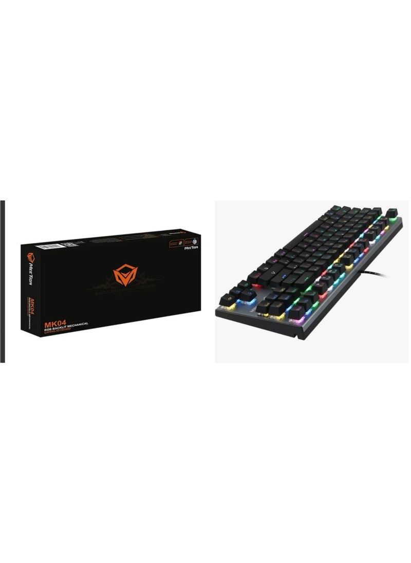 Meetion MK04 TKL RGB Backlit Multimedia Blue Switch Full key anti-ghosting Mechanical Gaming Keyboard