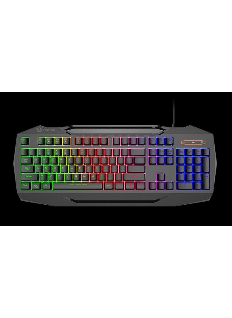 Meetion 4 IN 1 PC Gaming Kits C490 3.5mm stereo headset USB multimedia keyboard with colorful backlit Gaming mouse, max.2400dpi with breathing backlit