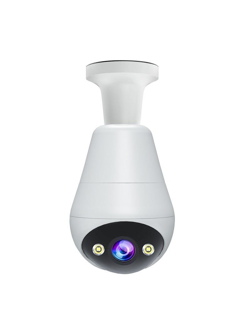 mart HD Wireless Security Camera with PTZ Rotating Light Bulb, Full-Color Night Vision, Motion Detection, Two-Way Audio Communication, Cloud and Mobile Storage Options, Indoor Surveillance|Modern Light Bulb Design|Highdefinition Camera