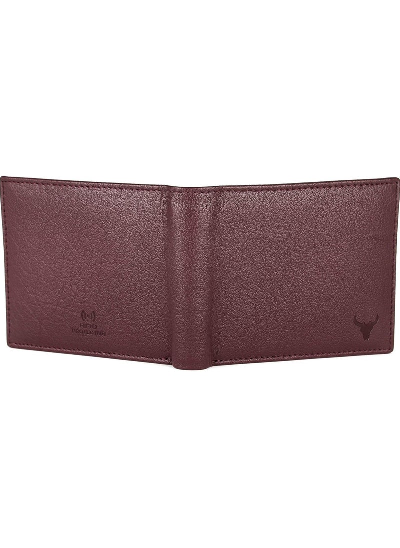 Maroon Leather Wallet for Men Handcrafted