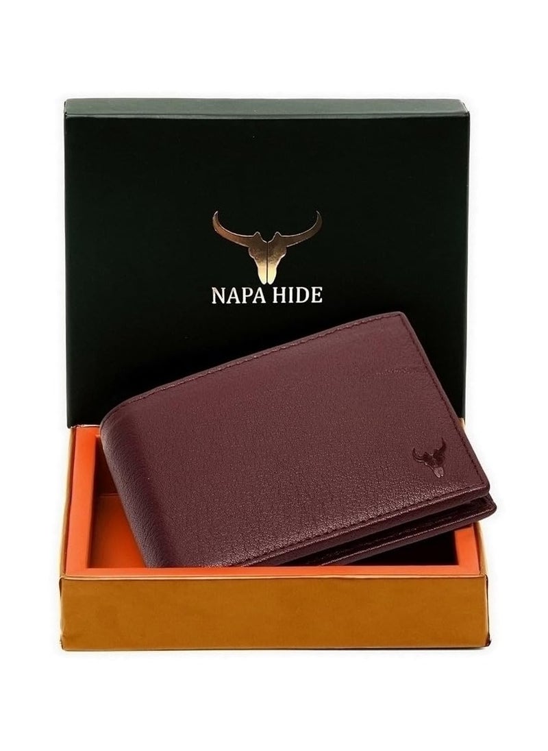 Maroon Leather Wallet for Men Handcrafted