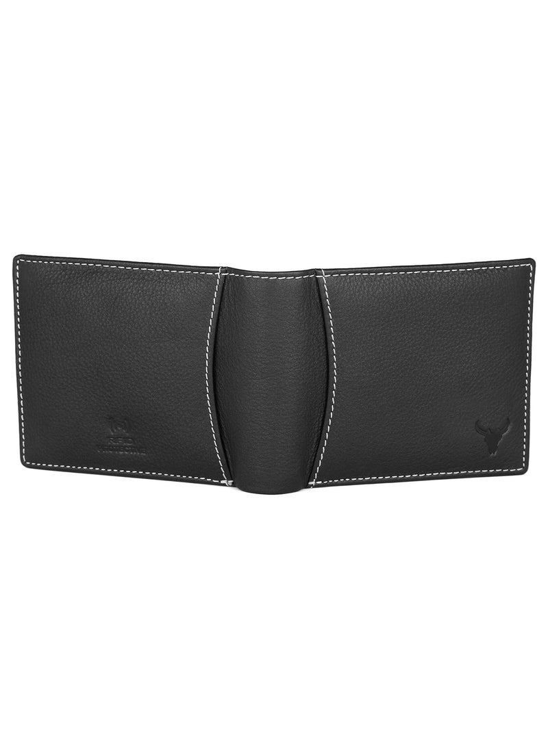 Black Leather Wallet for Men I 6 Credit/Debit Card Slots