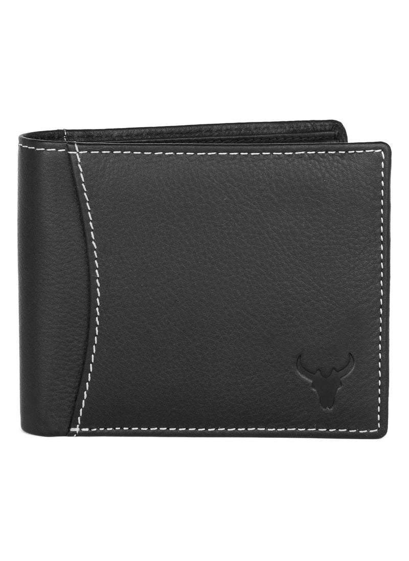 Black Leather Wallet for Men I 6 Credit/Debit Card Slots
