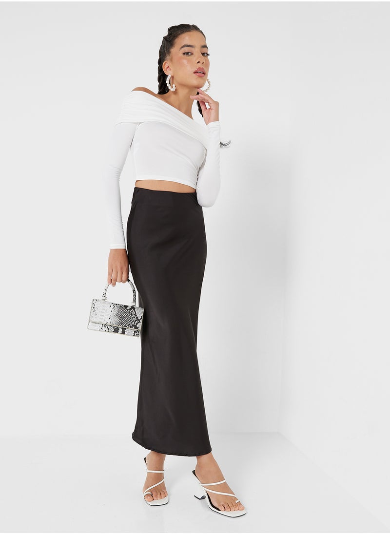 Satin Bias Maxi Skirt