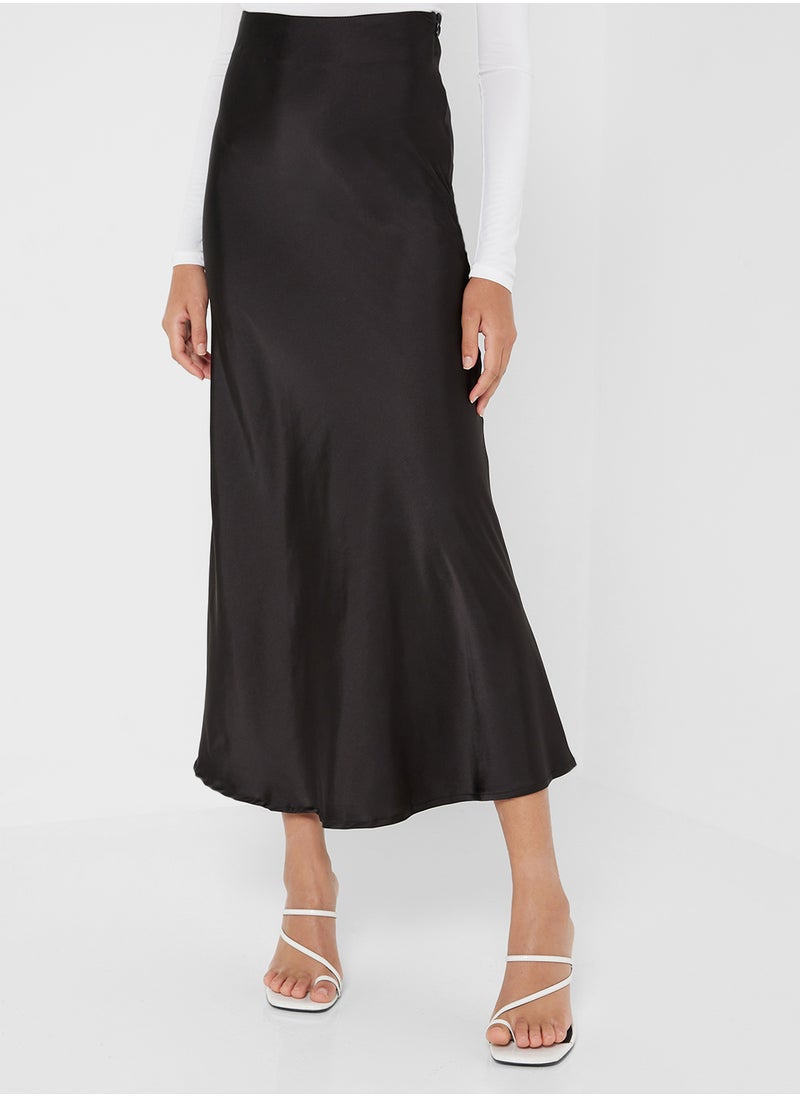 Satin Bias Maxi Skirt