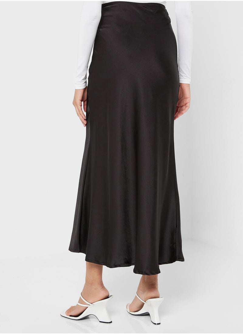 Satin Bias Maxi Skirt