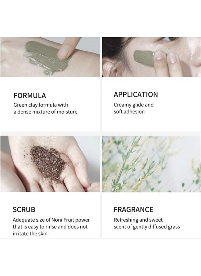 The Real Noni Refresh Clay Mask | Clarifying Deep Pore Cleansing, Hydrating, Pore Minimizer, For Oily Combination Skin, Blackhead, Korean Face Mask,120g