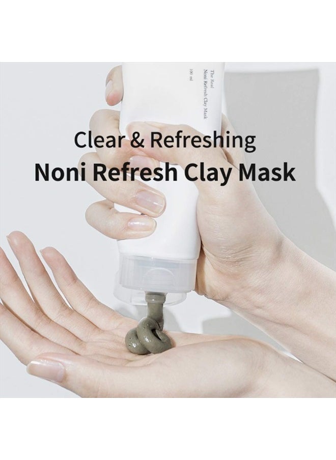 The Real Noni Refresh Clay Mask | Clarifying Deep Pore Cleansing, Hydrating, Pore Minimizer, For Oily Combination Skin, Blackhead, Korean Face Mask,120g