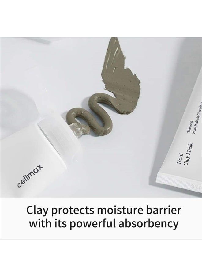 The Real Noni Refresh Clay Mask | Clarifying Deep Pore Cleansing, Hydrating, Pore Minimizer, For Oily Combination Skin, Blackhead, Korean Face Mask,120g