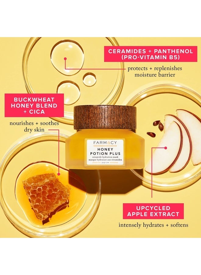 Hydrating Face Mask - Honey Potion Plus Nourishing Skincare Facial Mask with Niacinamide, Ceramides + Pro-Vitamin B5 to Protect + Replenish Moisture Barrier (50g)