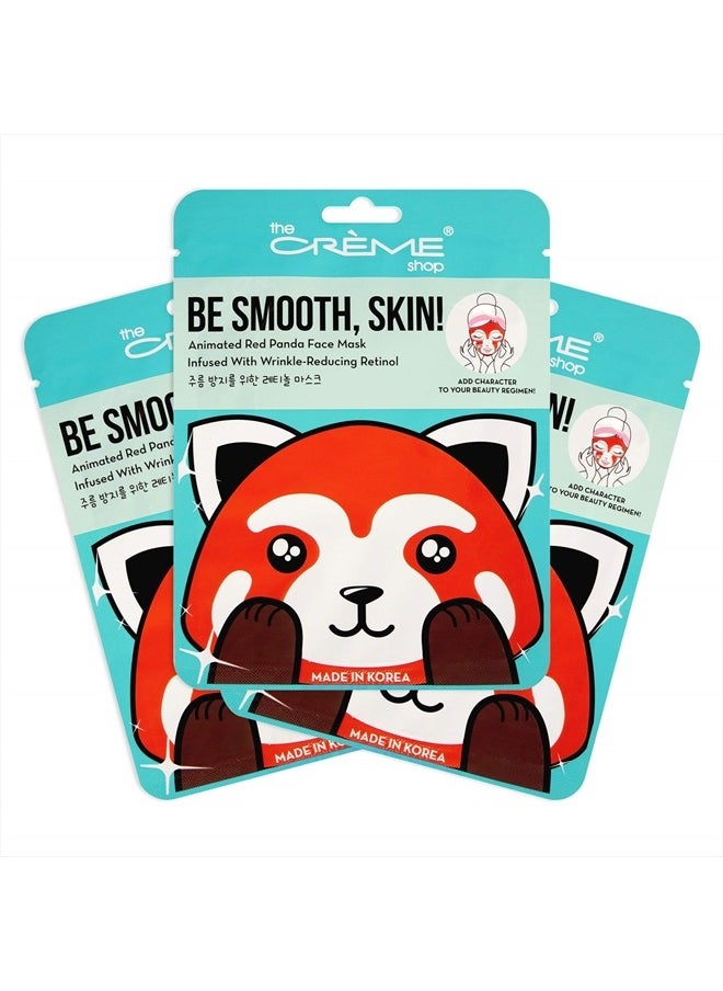 The Creme Shop Animal Sheet Mask, Korean, Hydrating, Collagen, Vitamin C, Anti-Aging - Pack of 3 - Infused with Wrinkle Reducing Retinol