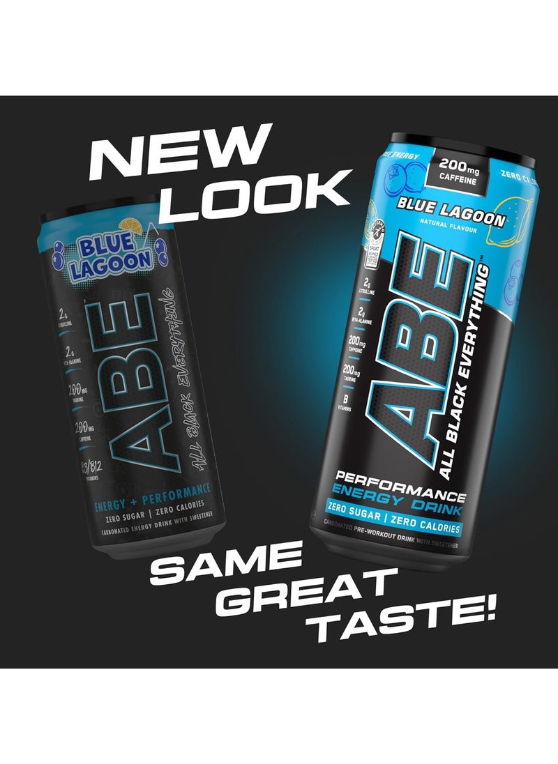 Abe Energy Plus Pre Workout With Blue Lagoon Drink 330Ml Pack Of 12