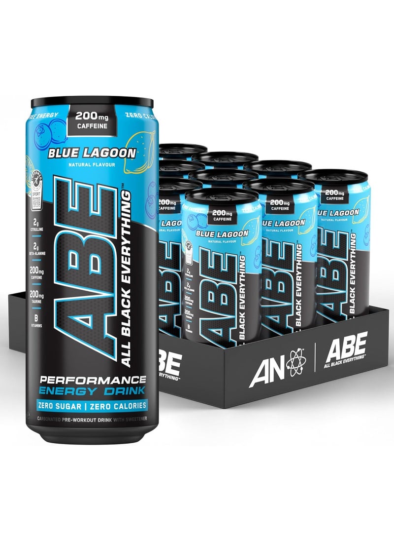 Abe Energy Plus Pre Workout With Blue Lagoon Drink 330Ml Pack Of 12