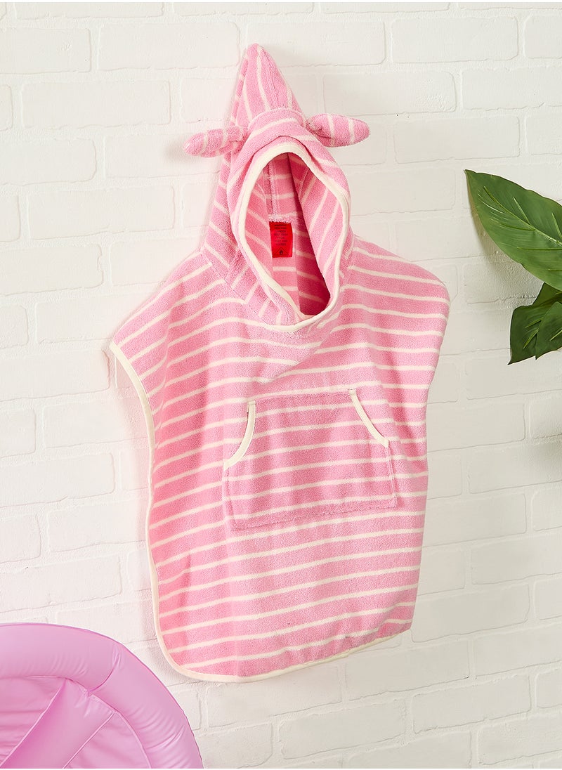 Kids Character Hooded Towel Cotton Candy Pink Stripe