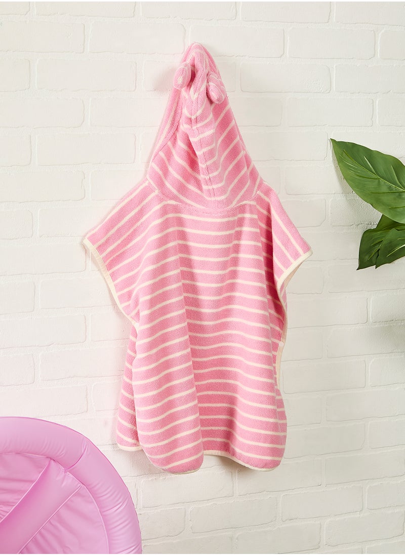 Kids Character Hooded Towel Cotton Candy Pink Stripe