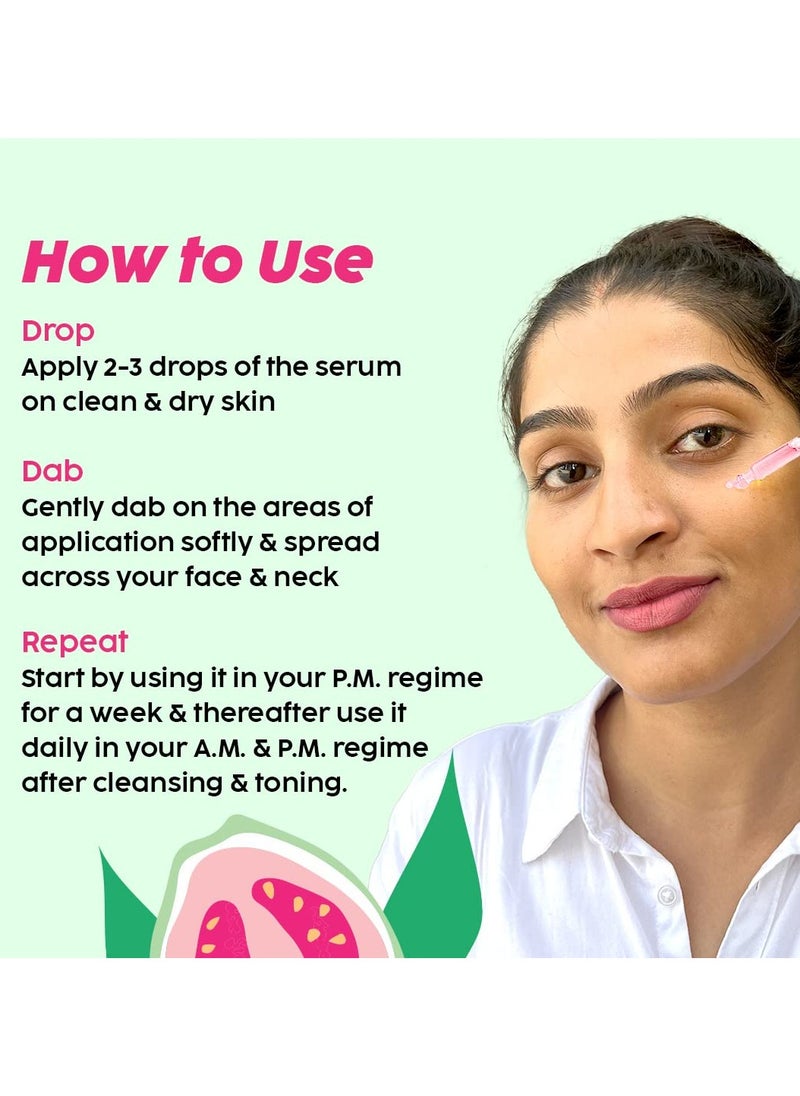 0% Vitamin C Face Serum (20ml) for Skin Brightening & Even toned complexion with Guava Extract, Hyaluronic acid & Pentavitin, for Women & Men | All Skin Types