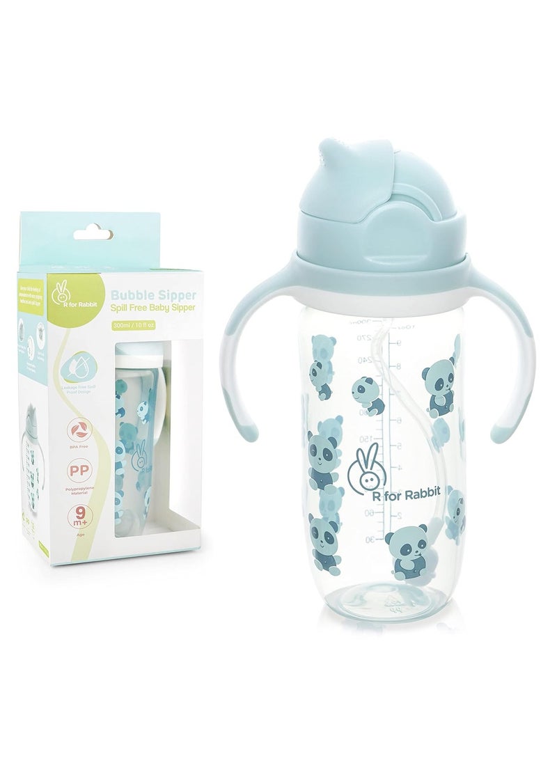 R for Rabbit Premium Bubble Baby Sipper |10 fl oz | Anti Spill Sippy Cup with Soft Silicone Straw BPA Free & Non Toxic for Baby/Kids of 9+ Months - (300 ml Blue)