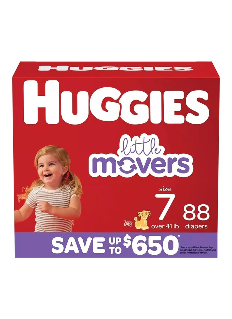 Little Movers Diapers Size 7 41+ Pounds 88 Count