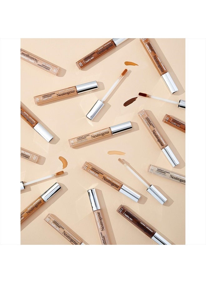 Healthy Skin Radiant Brightening Cream with Peptides & Vitamin E Antioxidant, Lightweight Perfecting Concealer, Non-Comedogenic, Mocha Medium/Deep 03 with neutral undertones, 0.24 oz