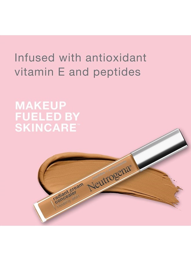 Healthy Skin Radiant Brightening Cream with Peptides & Vitamin E Antioxidant, Lightweight Perfecting Concealer, Non-Comedogenic, Mocha Medium/Deep 03 with neutral undertones, 0.24 oz