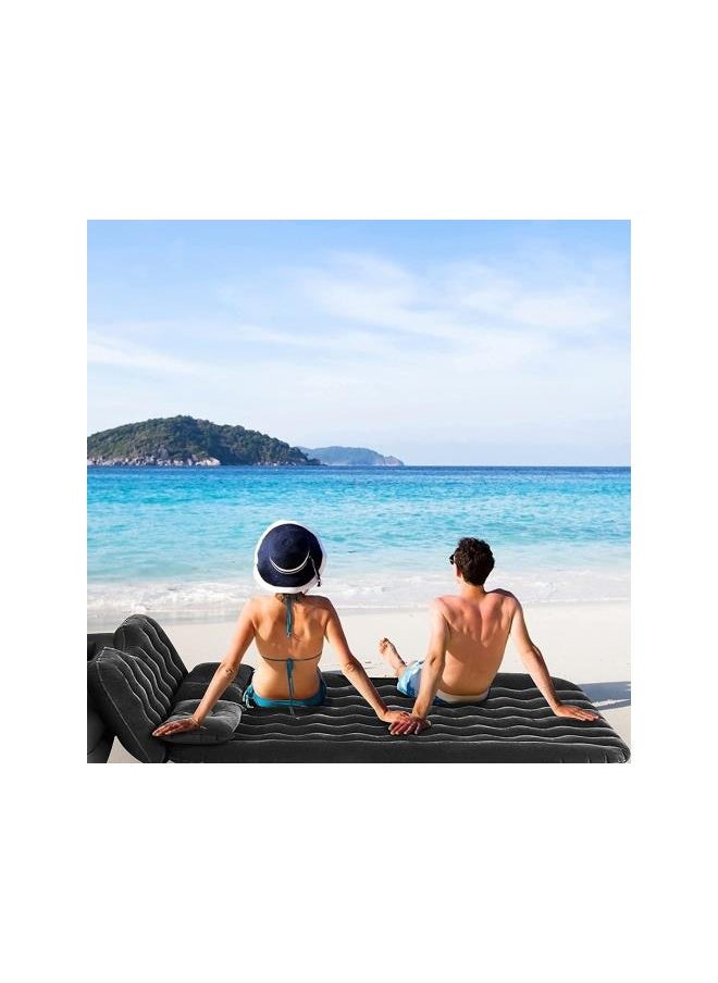 Car Air Mattress, SUV Air Mattress for Camping,2-in-1 Multi-Functional Inflatable Bed PVC Flocking Soft Sleeping Rest Cushion for Home Outdoor Travel Sleeping Inflate Air Mattress