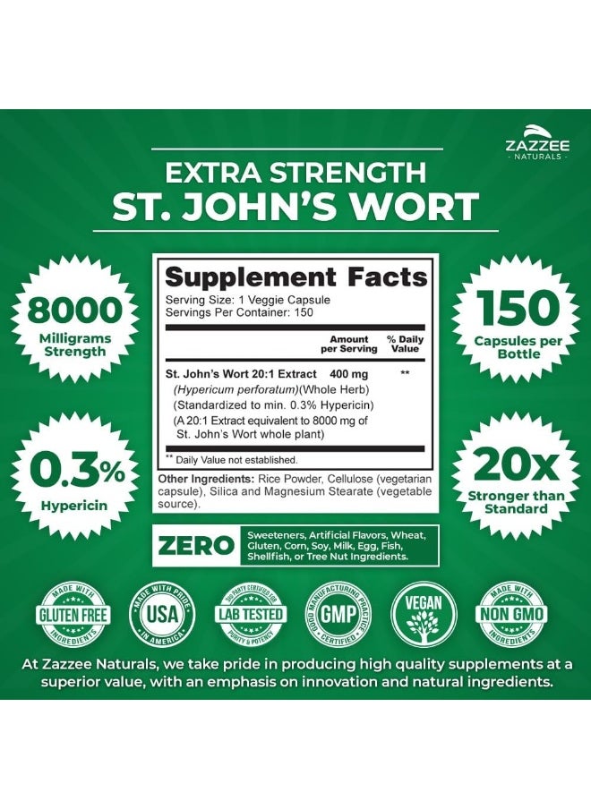 Zazzee Extra Strength St. John's Wort